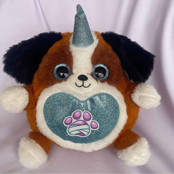 Plush Big Eyes Rainbocorns Unicorn Soft Stuffed Animal Sparkle Horn Tummy Wings - Picture 2 of 9